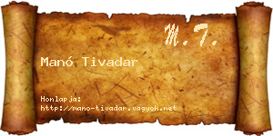 Manó Tivadar névjegykártya