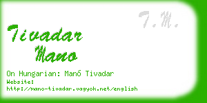 tivadar mano business card