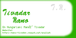 tivadar mano business card